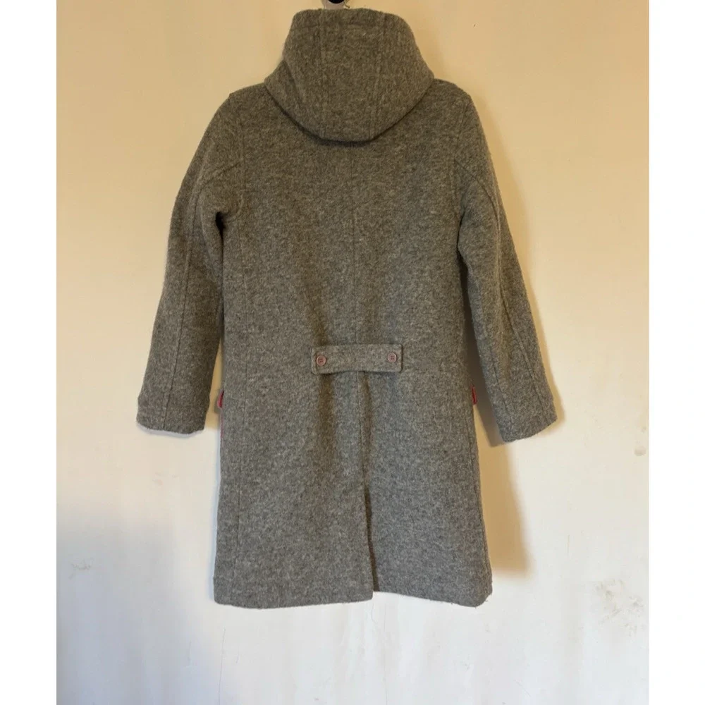 Mini Boden Coat 13 14Y Girl Gray Toggle Pockets Longline Wool Blend